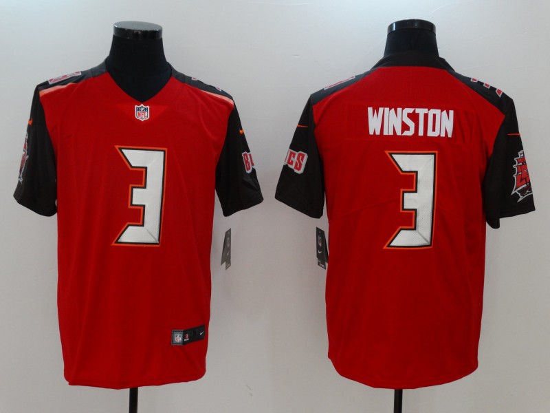 Men's Tampa Bay Buccaneers Jameis Winston #3 Red Team Jersey